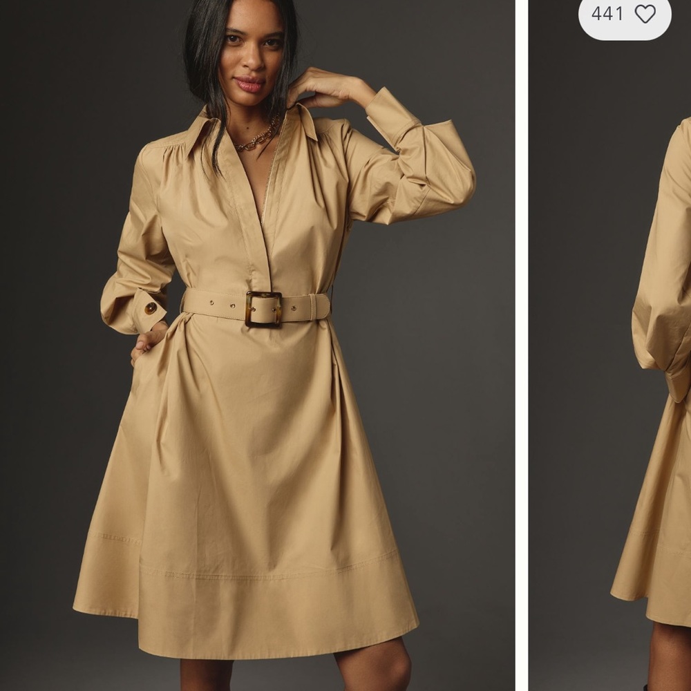 Mare long sleeve collared midi dress